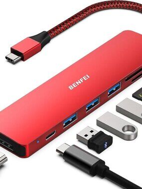 BENFEI USB C HUB 7-in-1, USB-C HUB Multiport Adapter with HDMI (4K @ 60Hz Certif